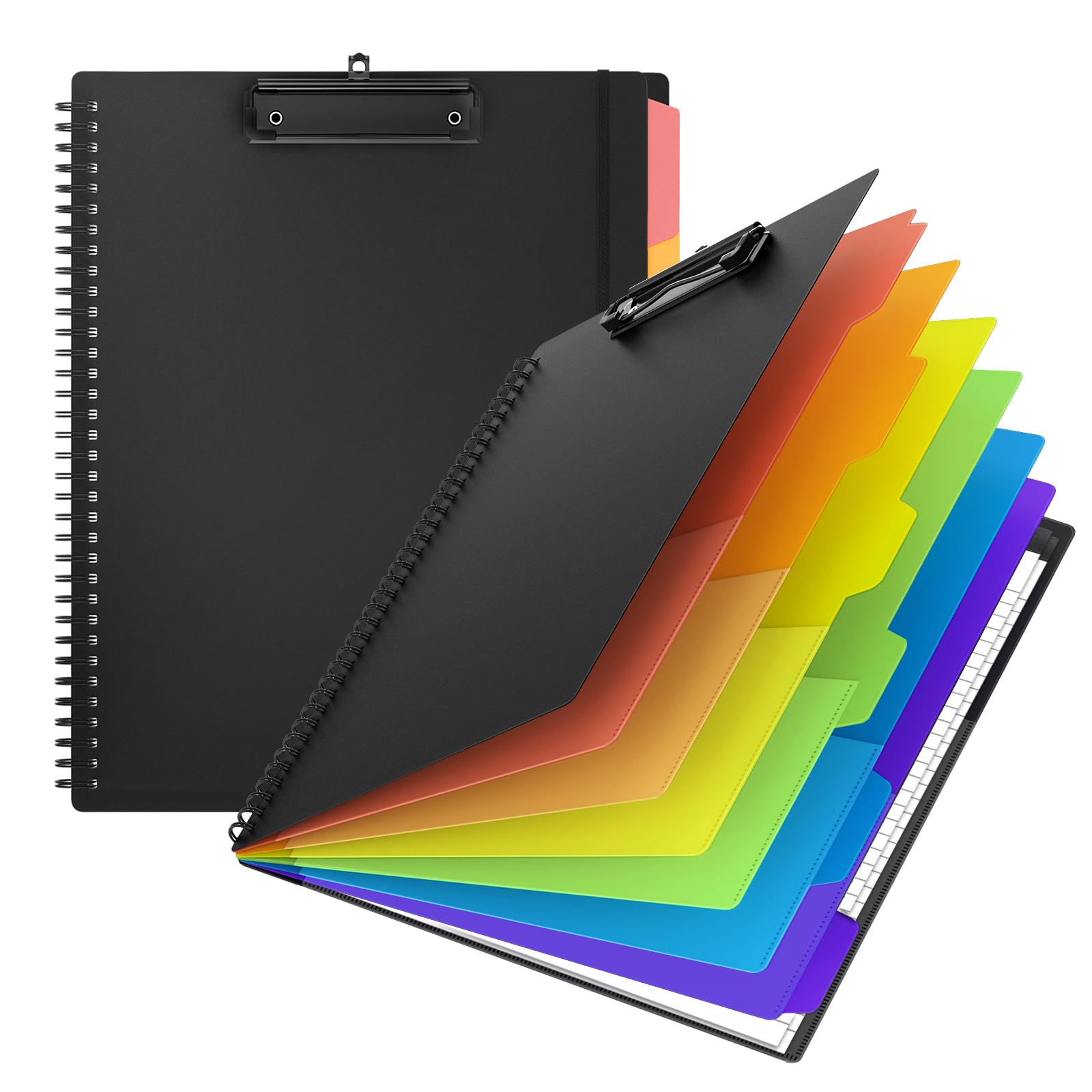 Nordun Plastic Clipboard Folio Folders With 2 Legal Pads For Letter Size,Hardcover Storage Clipboards,6 Extra Plastic Colour Div