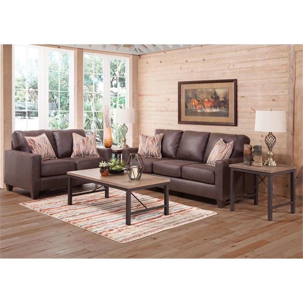 American Furniture Classics Square Arm Loveseat Sofas, Brown