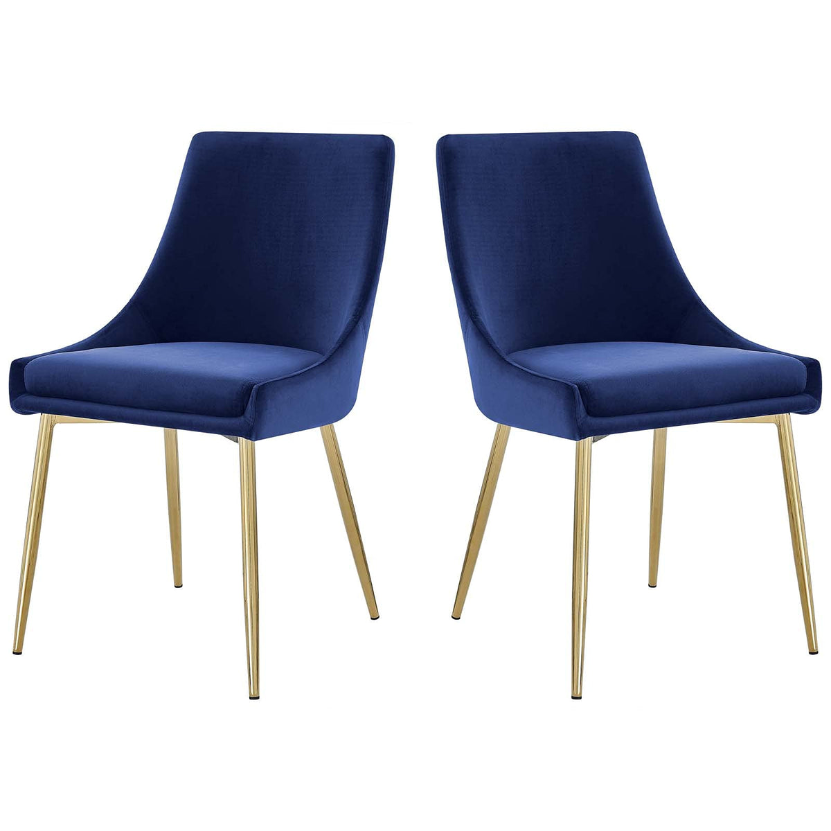 Modway Viscount Performance Velvet Dining Chairs-Set of 2, Navy