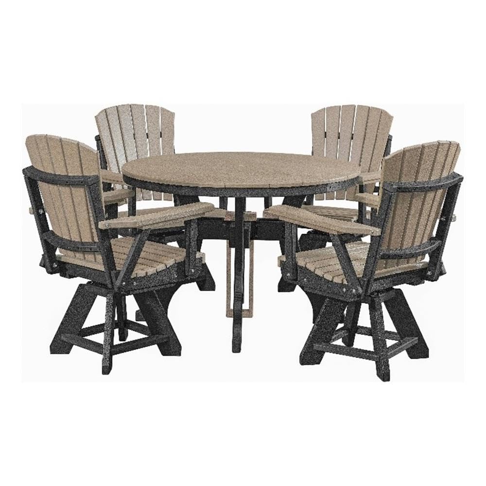 American Furniture Classics Round Set, Dining Height, Weatherwood And Black