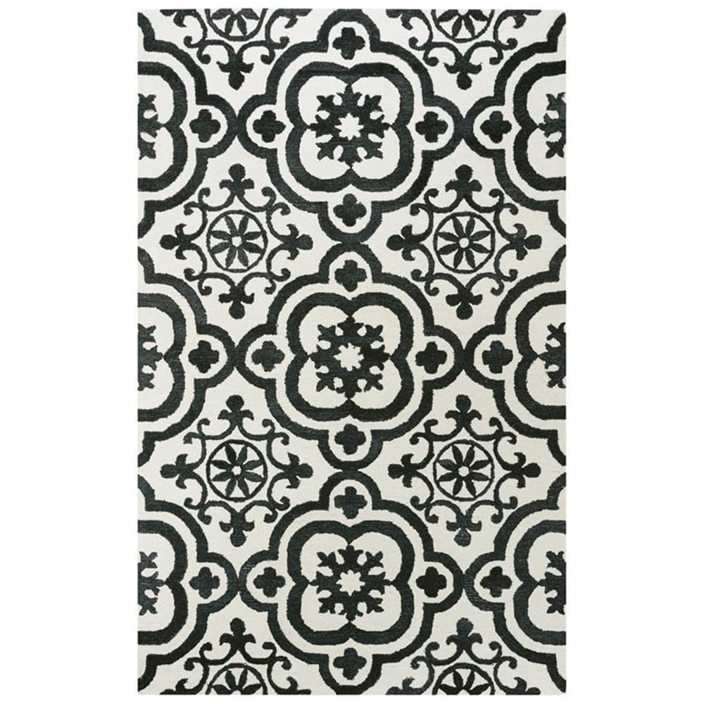 Rizzy Home Alora Decor Neo 8'6"X11'6" Scroll Ivory/Black Hand-Tufted Area Rug