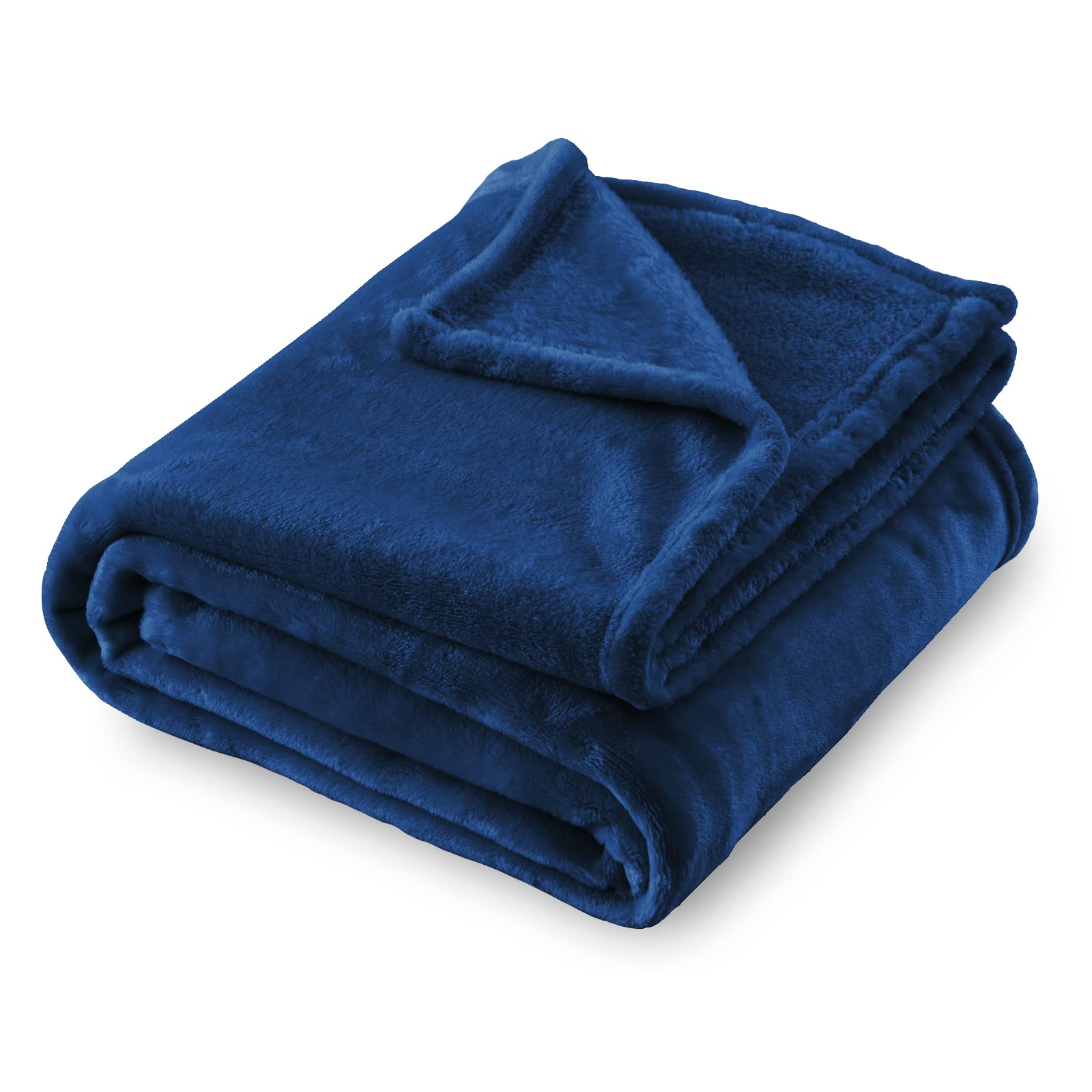 Sochow Flannel Fleece Blanket Throw Size, All Season Lightweight Super Soft Cozy Blanket For Bed Or Couch, Navy Blue, 50X60 Inch