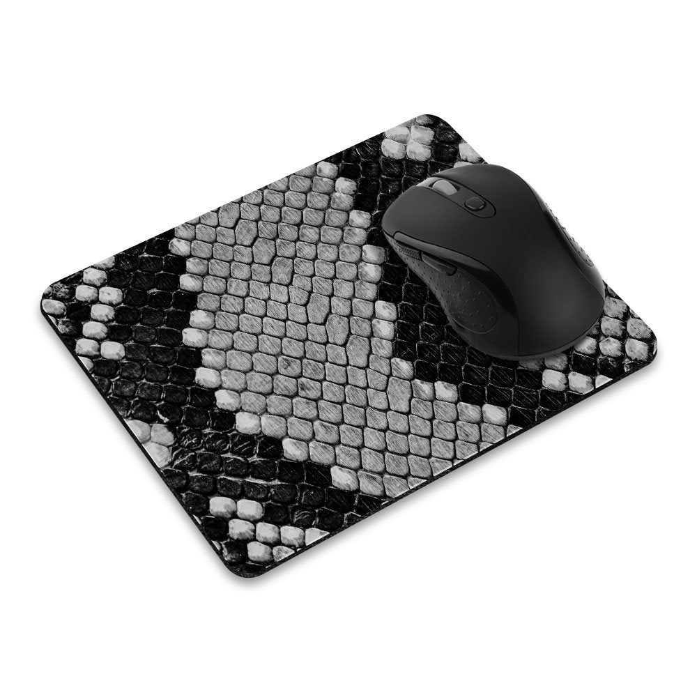Fincibo Non-Slip Rectangle Mousepad, Black Snake Skin Pattern Mouse Pad For Home, Office And Gaming Desk