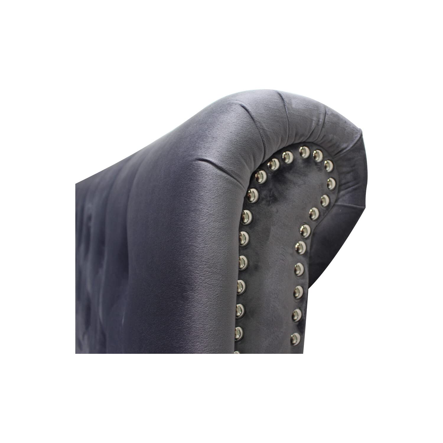 Best Master Furniture Jean-Carrie Upholstered Sleigh Bed Cal. King Grey