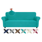 Znsayotx Super Stretch Sofa Cover (71'-91'), New Striped Sofa Covers Fitted Slipcovers With Elastic Bottom, Dog Cat Pets Proof Spandex Washable Fabric Comfortable & Durable (Peacock Teal, Sofa)