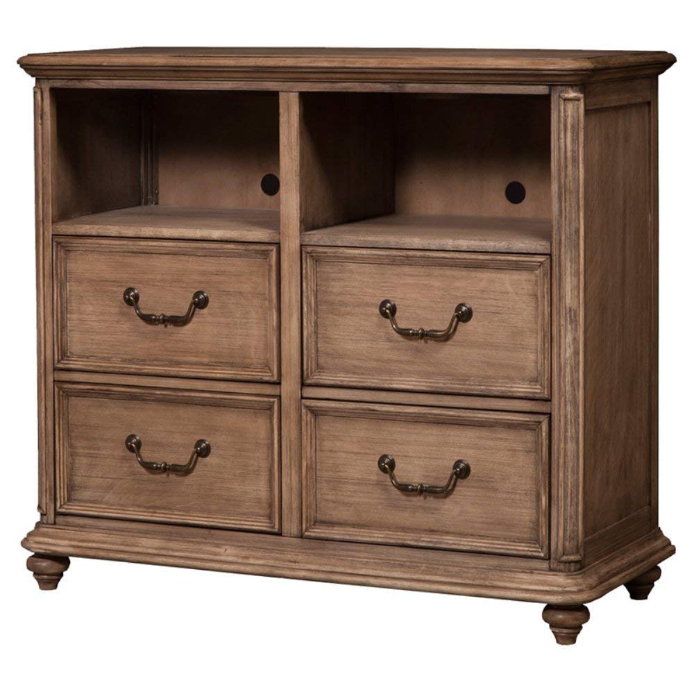 Alpine Furniture Melbourne 4 Drawer Tv Media Chest, French Truffle