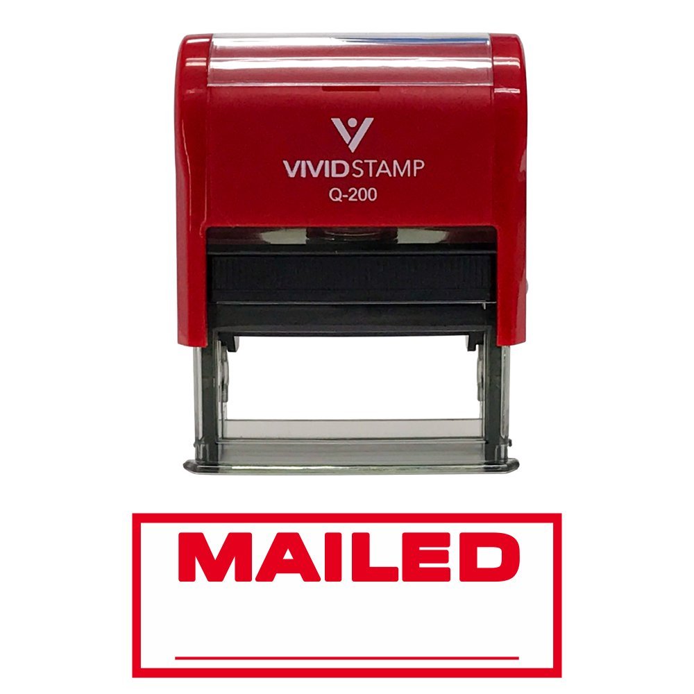 Mailed Self-Inking Office Rubber Stamp (Red) - M