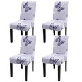 Jqinhome Pattern Chair Covers For Dining Room Set Of 4, High Stretch Removable Washable Parsons Chair Slipcover For Home Party Hotel Wedding Ceremony (Grey Butterfly,4Pcs)
