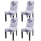 Jqinhome Pattern Chair Covers For Dining Room Set Of 4, High Stretch Removable Washable Parsons Chair Slipcover For Home Party Hotel Wedding Ceremony (Grey Butterfly,4Pcs)