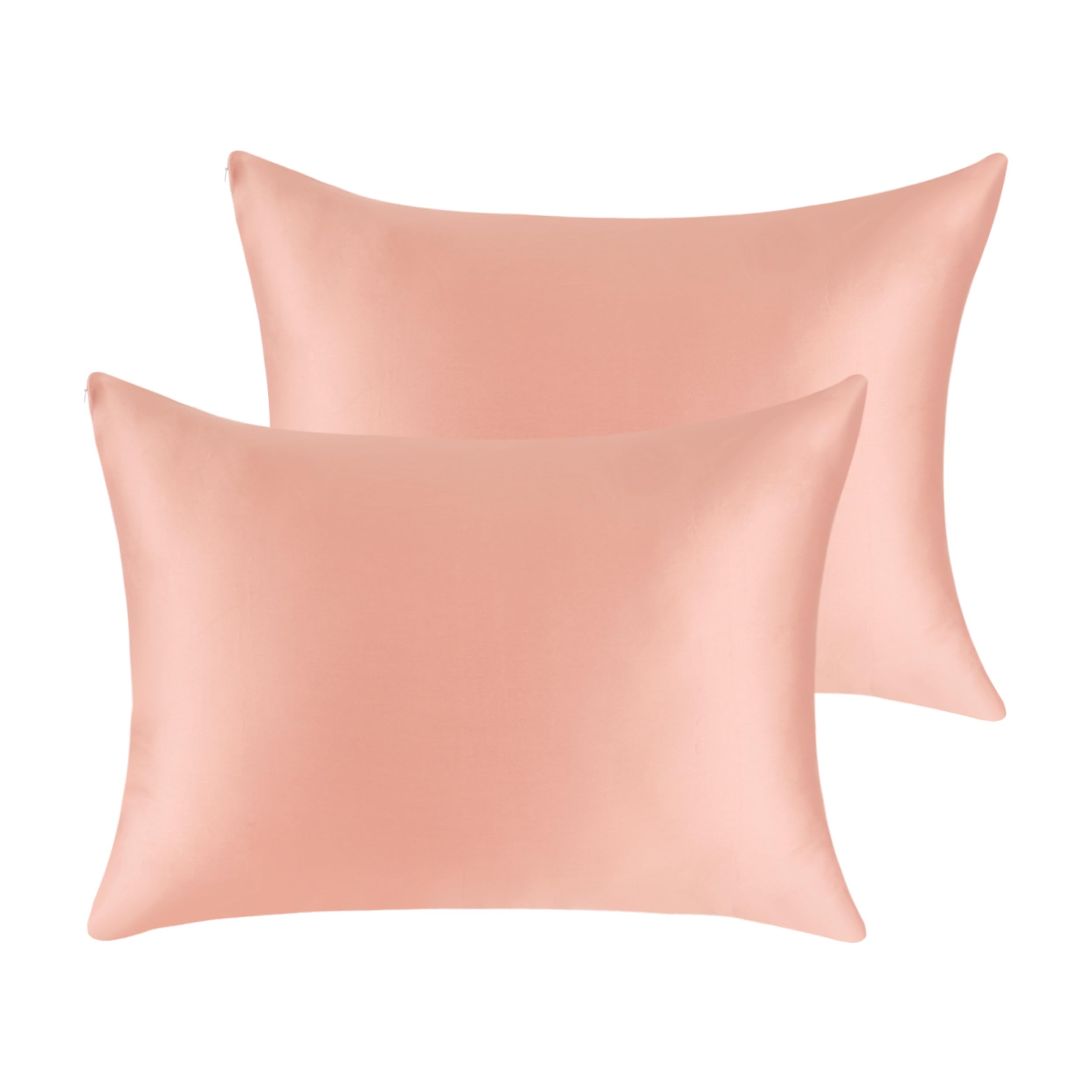 Cotton Pillow Protectors/Cases Standard Size With Zipper 2 Pack Blush Pink Color,Cooling & Breathable Bed Pillow Protectors Set Of 2 Pillow Cases Cover Standard 20' X 26'