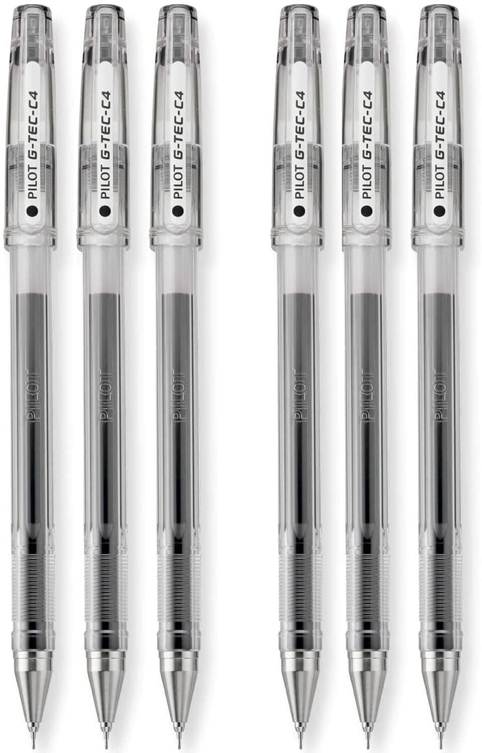 Pilot G-Tec-C Gel Ink Rolling Ball Pens, Ultra Fine Point (0.4Mm), Black Ink, 6 Pack