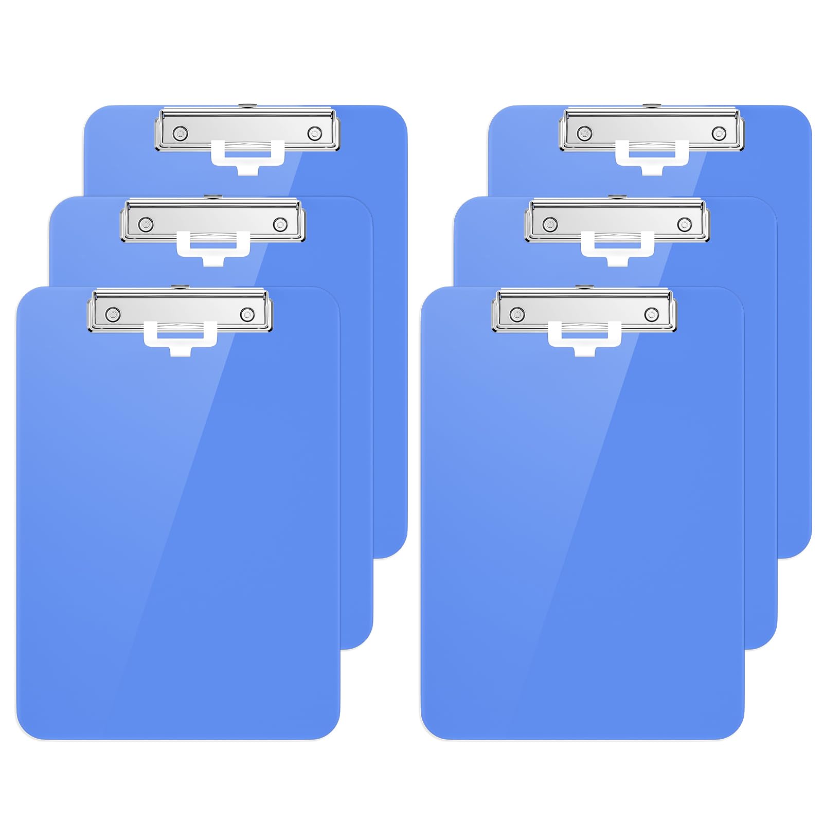 Hongri Plastic Clipboards Set Of 6, Blue Clipboard Standard A4 Letter Size Clipboards For Nurses, Students And Office, Clipboard