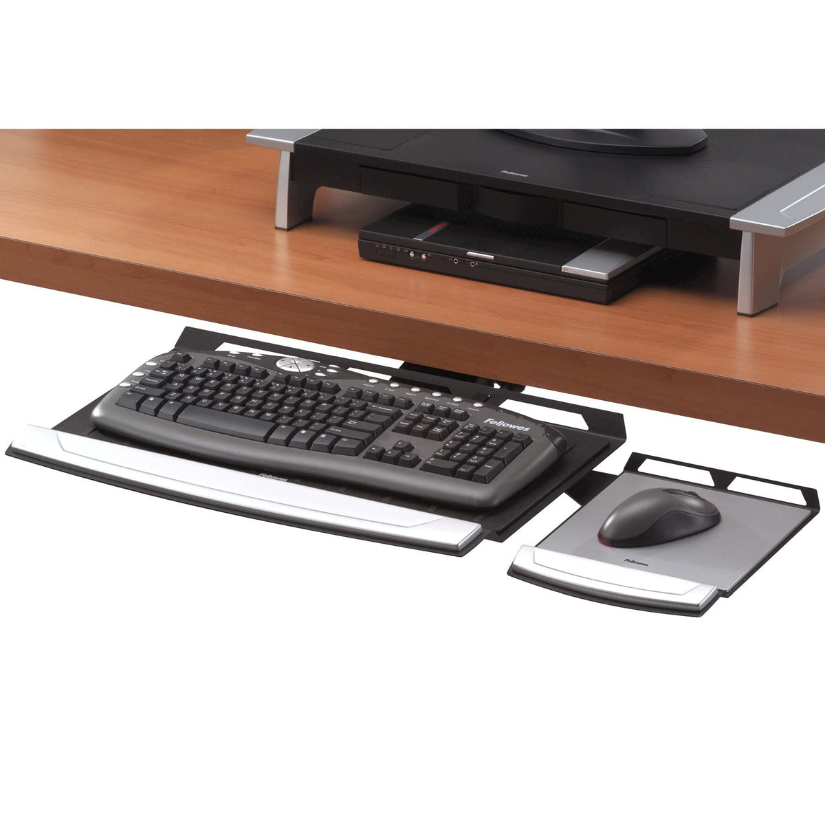 Fellowes Office Suites Adjustable Keyboard Tray (8031301),Black/Silver, 2'' X 30.3'' X 13.9'''