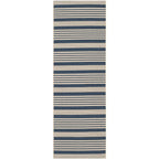 SAFAVIEH Courtyard Collection 2'3' x 18' Navy/Beige CY6062 Stripe Indoor/ Outdoor Patio Backyard Mudroom Runner Rug