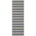 SAFAVIEH Courtyard Collection 2'3'' x 14' Navy/Beige CY6062 Stripe Indoor/ Outdoor Waterproof Easy Cleaning Patio Backyard Runne