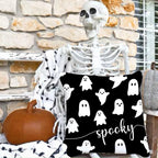 Jxzygmd Halloween Pillow Cover 18X18 Ghost Spooky Halloween Lumbar Pillow Covers Decorations Outdoor Halloween Pillows Decorativ
