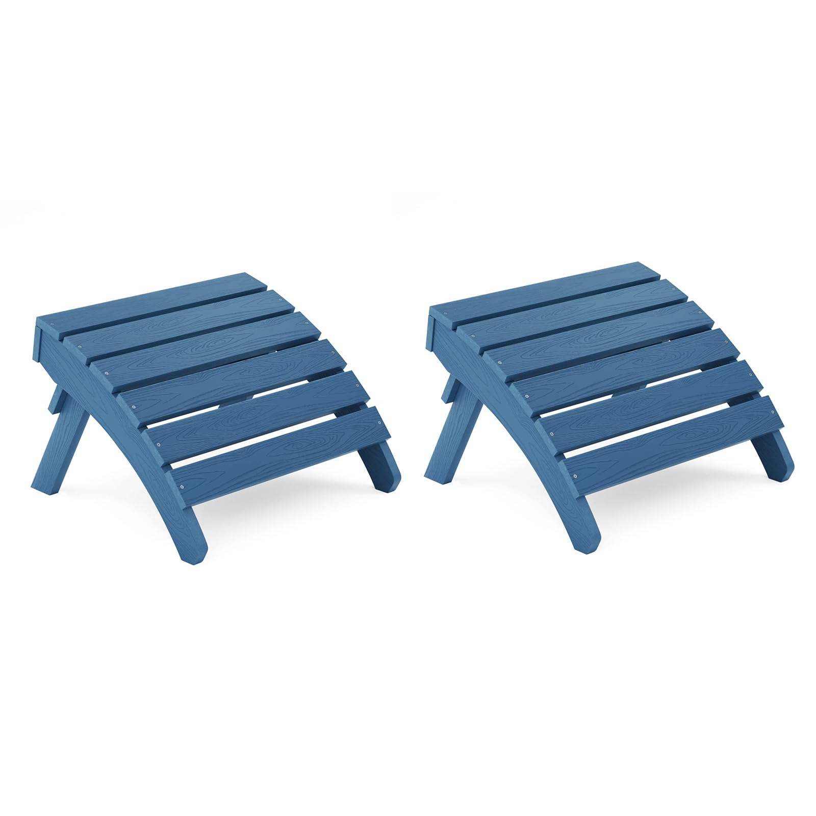 Mximu Folding Adirondack Ottoman, Plastic Adirondack Footstool, Premium All Weather Ottoman For Adirondack Chairs, Wide Use In Backyard, Garden, Lawn, Porch, Poolside (2, Navy)