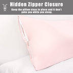 Body Pillow Cases Cover, Bamboo Rayon Pink Body Pillowcases With Zipper Closure, Cooling And Breathable Pillow Case For Hot Slee
