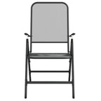 vidaXL Anthracite Folding Patio Chairs 2 pcs | Expanded Metal Mesh | Adjustable Positions | Easy Assembly | Industrial Style