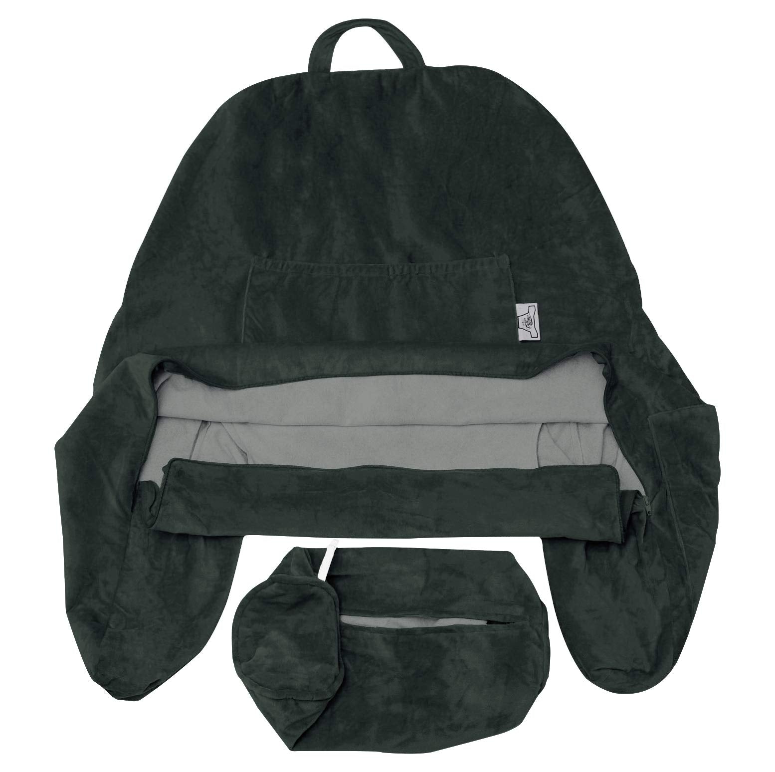 Husband Pillow Xxl Cover Only Dark Green, Cozy Microfiber Bed Rest Pillow Cover With Arms - Array Of Colors - Generous Side And