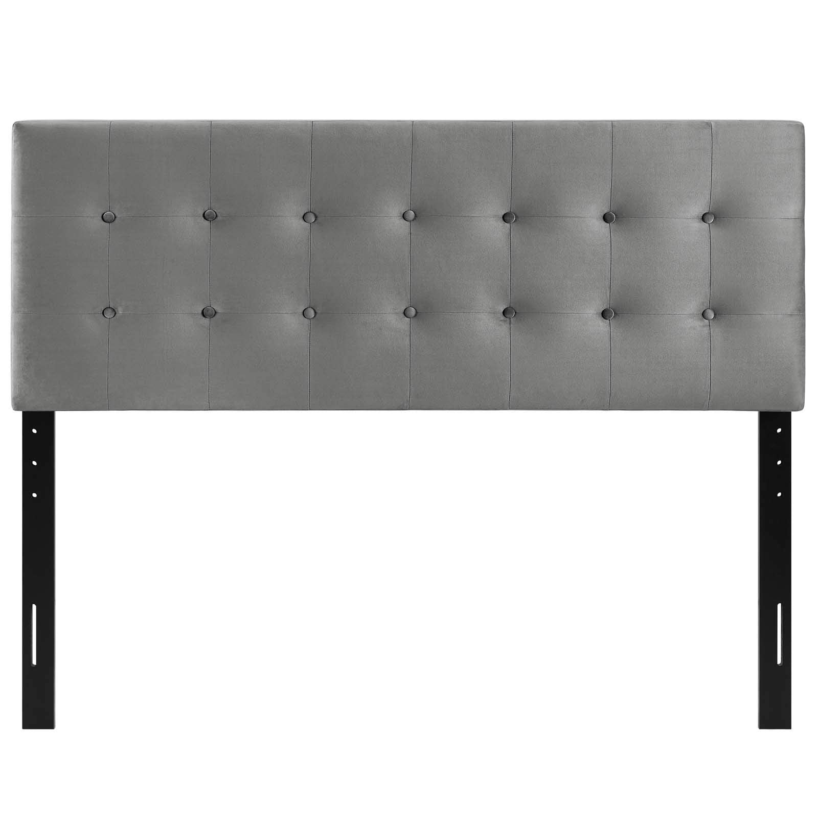 Modway Emily King Biscuit Tufted Performance Velvet Headboard, Gray