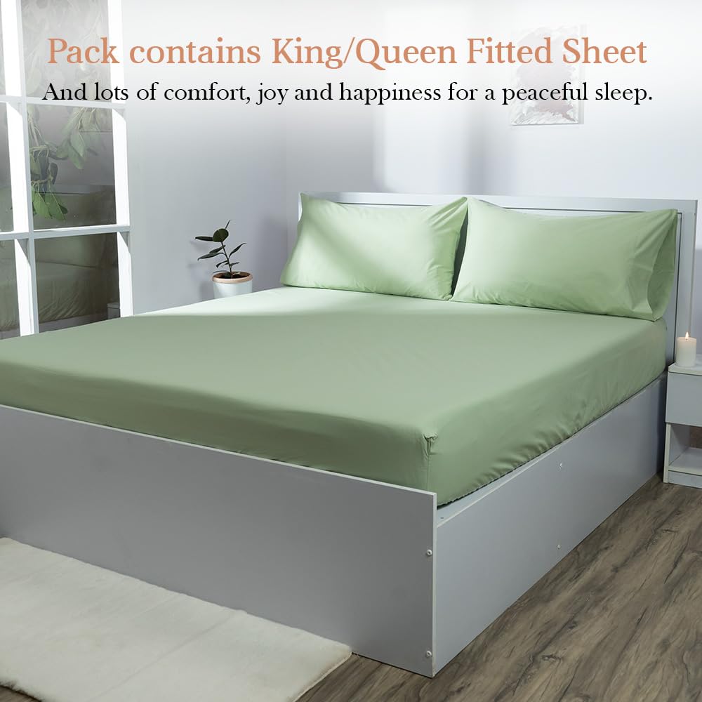Atelier Bedding 100% Cotton Fitted Sheet 400 Thread Count 15'' Deep Pockets Soft & Silky Cool Luxury Percale Weave For Home & Ho