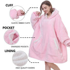 Kipswiza Oversized Wearable Blanket Sherpa Fleece Thick Warm Hoodie Blanket Giant Hooded Sweatshirt Hoodie Blanket For Women Wif