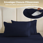 Cozysmile California King Sheet Set Deep Pocket - 4 Piece Silky Soft Breathable Bed Sheet & Pillowcase Set, Hotel Luxury Wrinkle