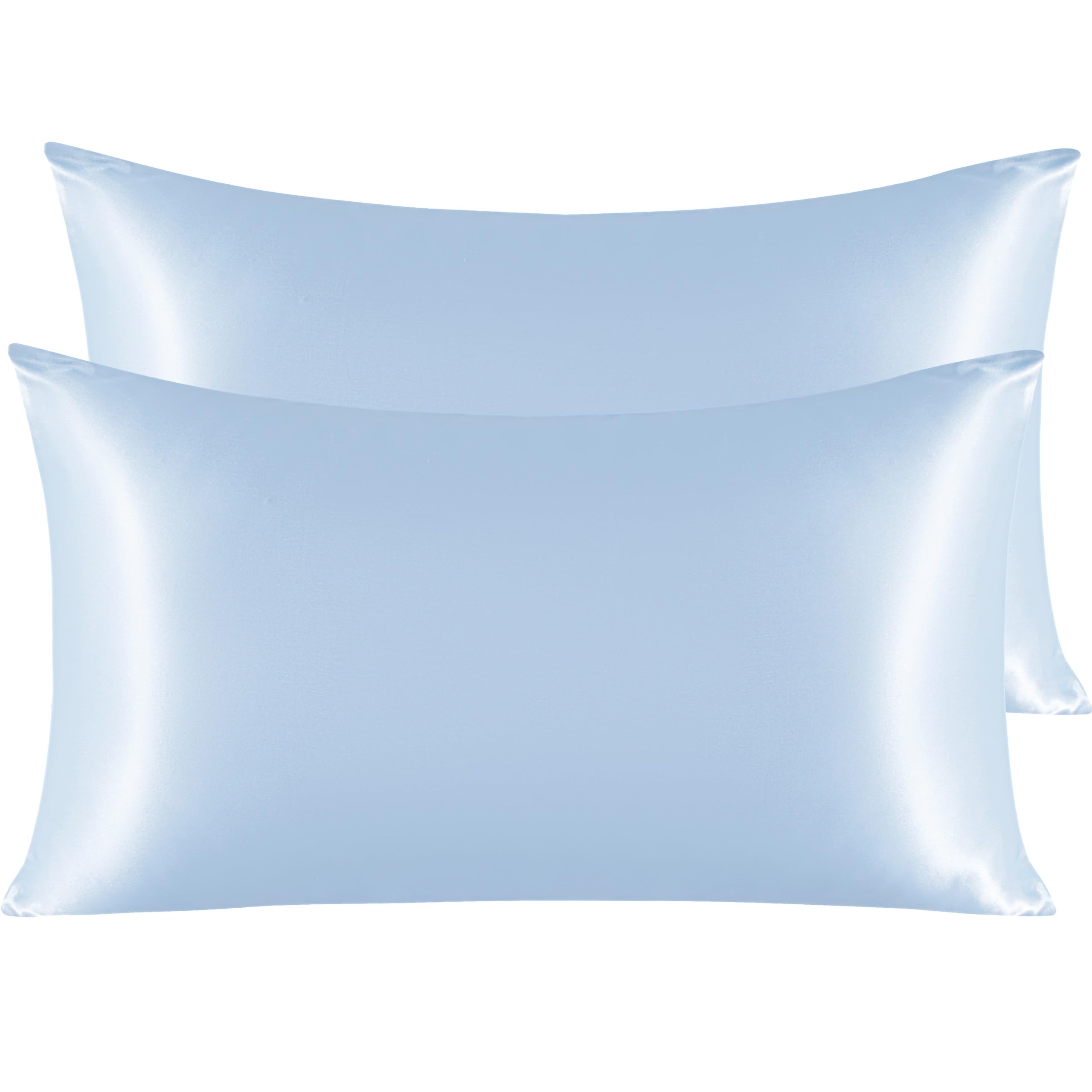 Ntbay 2 Pack Satin King Pillowcases For Hair And Skin, Luxurious And Silky Pillow Cases With Envelope Closure, 20X36 Inches, Aqua