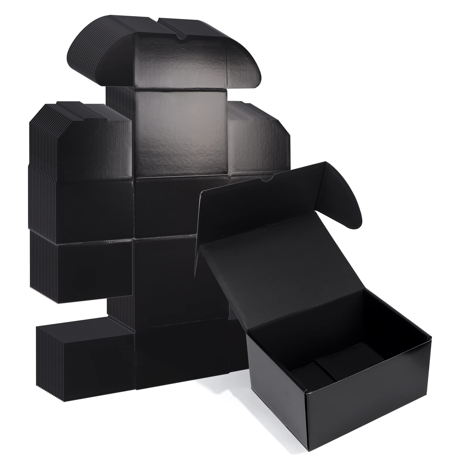 Zbeivan 8X6X4 Black Small Shipping Boxes, 20 Packs Corrugated Cardboard Mailer Boxes For Packaging Small Business Mailing Gifts