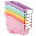 gisgfim 6 Pcs NonTip Book Bins with Stabilizer Wings (Pastel)