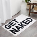 Get Naked Bath Mat, Non-Slip Bathroom Rug, Tufted Area Rug, Slogan Bathroom Rug, Black Bath Mat, Novelty Bath Mat, Absorbent Bat