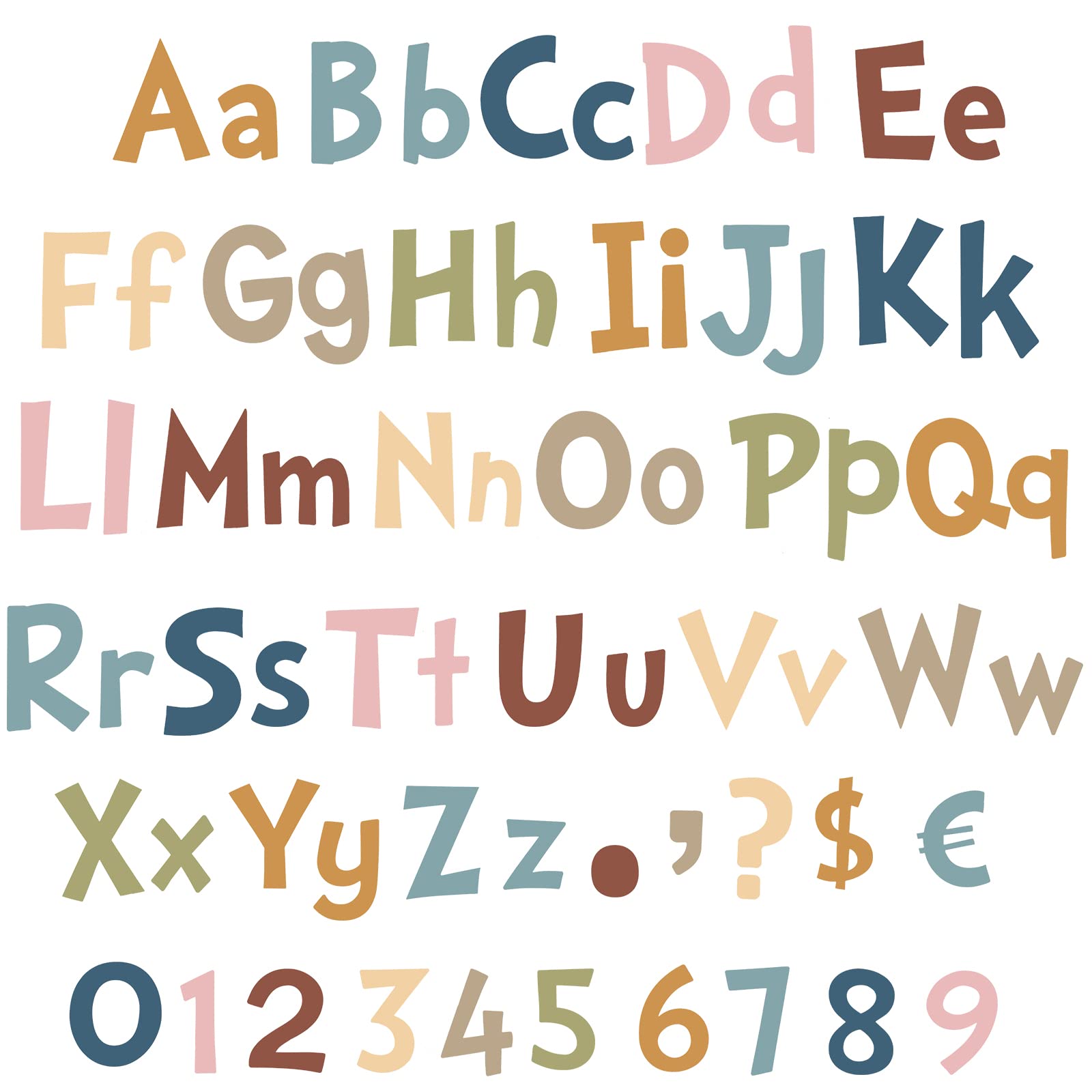 Tenare 268 Pcs 5 Inch Colorful Bulletin Board Letters Combo Set, Chalkboard Alphabet Letters Numbers, Cutouts Number Pack(Advanc