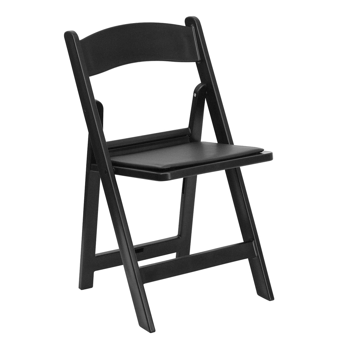 Flash Furniture 1000 Lb Capacity Resin Folding Chair W/Vinyl Padded Seat, Black