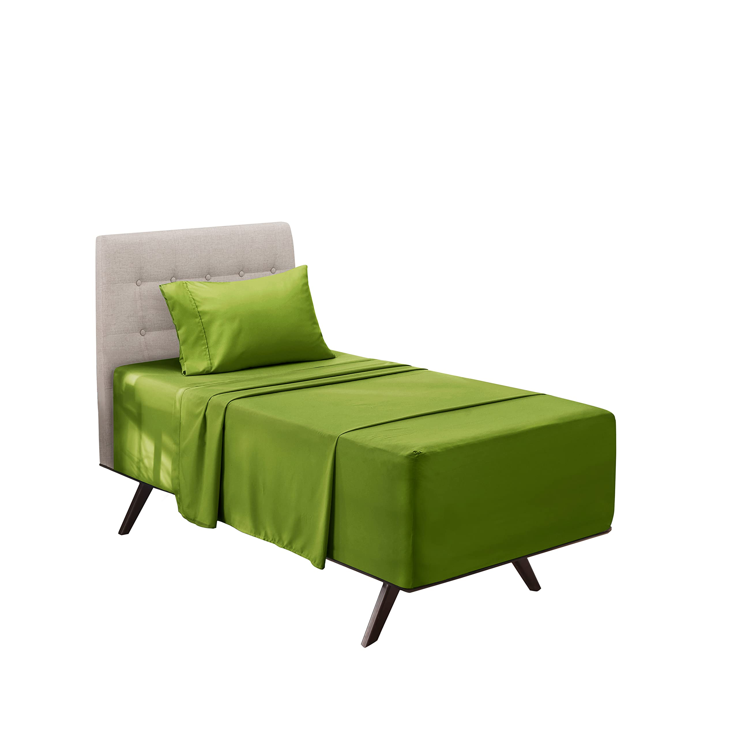 Hearth & Harbor Extra Deep Pocket Twin Xl Sheets - 3 Piece Hotel Luxury Twin Xl Sheet Set Fits Up To 24' Mattress - Soft Luxury Twin Xl Bed Sheet Set - Soft & Breathable, Twin Xl, Calla Green