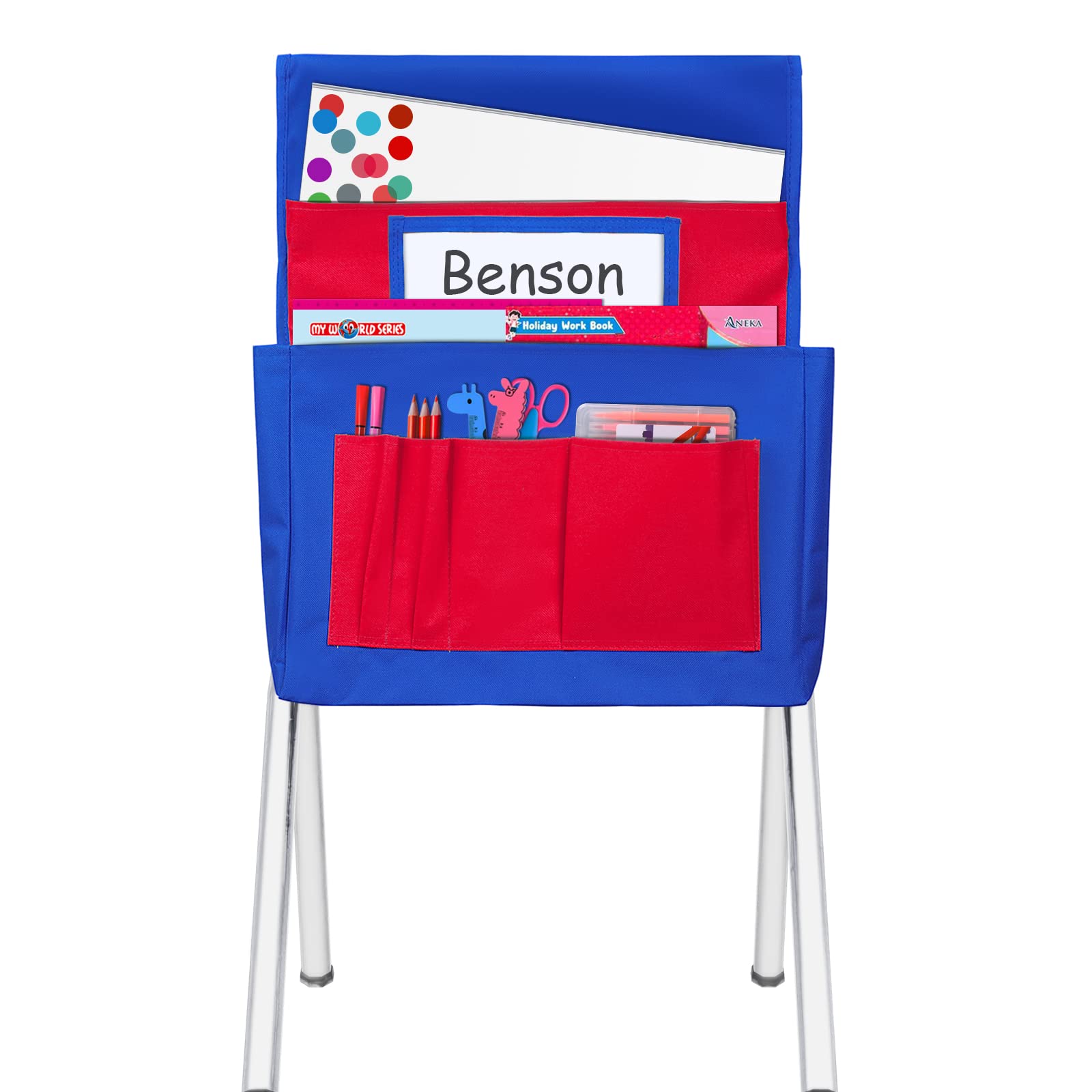 Godery Chairback Buddy Pocket Chart,Storage Canvas Seatback Stuff Storage Pocket - Home, Classroom, Group Team Organizers For Ch
