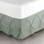 Nestl Sage Green Bed Skirt Full Size, Pinch Pleat Full Bed Skirt, 14' Inch Drop Full Bedskirt, Hotel Quality Sage Green Bed Skirts, Premium Microfiber Bedskirt For Full Bed, Sage Green Full Bed Skirt
