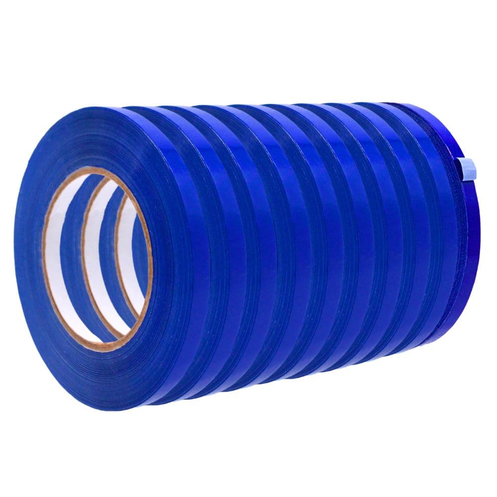 WOD Dark Blue Produce Poly Bag Sealing Tape, 1/2 inch x 180 yds. (Pack of 10) for Packaging and Sealing of Meat, Gifts, or Ice B