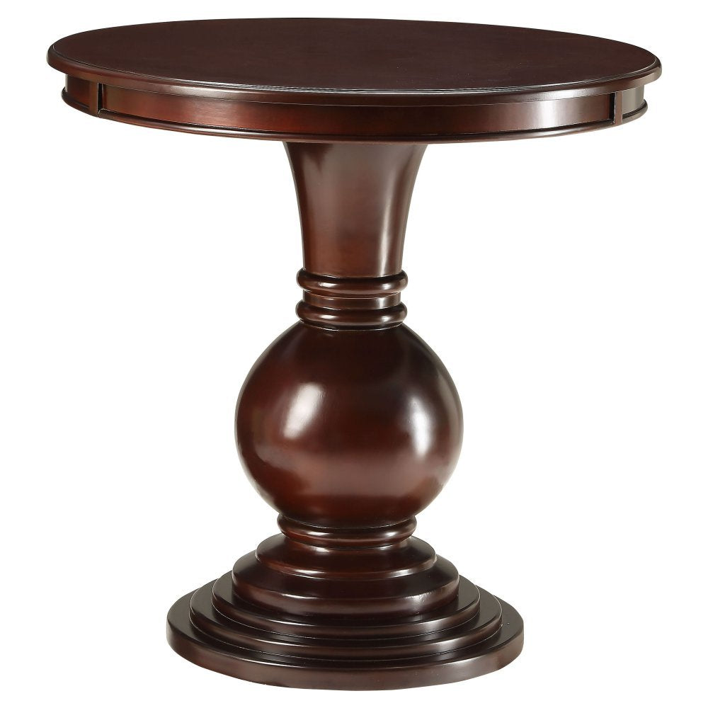 Acme Alyx Round Wooden Pedestal Table In Espresso