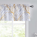 Fmfunctex Yellow White Valance Curtain For Living Room Window 18' Thermal Blackout Kitchen Valance For Bedroom 50' W 1 Panel