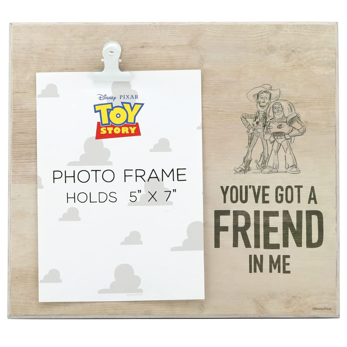 Open Road Brands Disney Pixar Toy Story Youve Got a Friend in Me Wood Photo Clip Frame for 5x7 Picture - Cute Toy Story Decorat