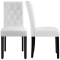 Yaheetech Faux Leather Dining Chairs, Button Tufted Dining Room Chairs with Rubber Wood Legs for Living Room/Kitchen, Set of 2, 
