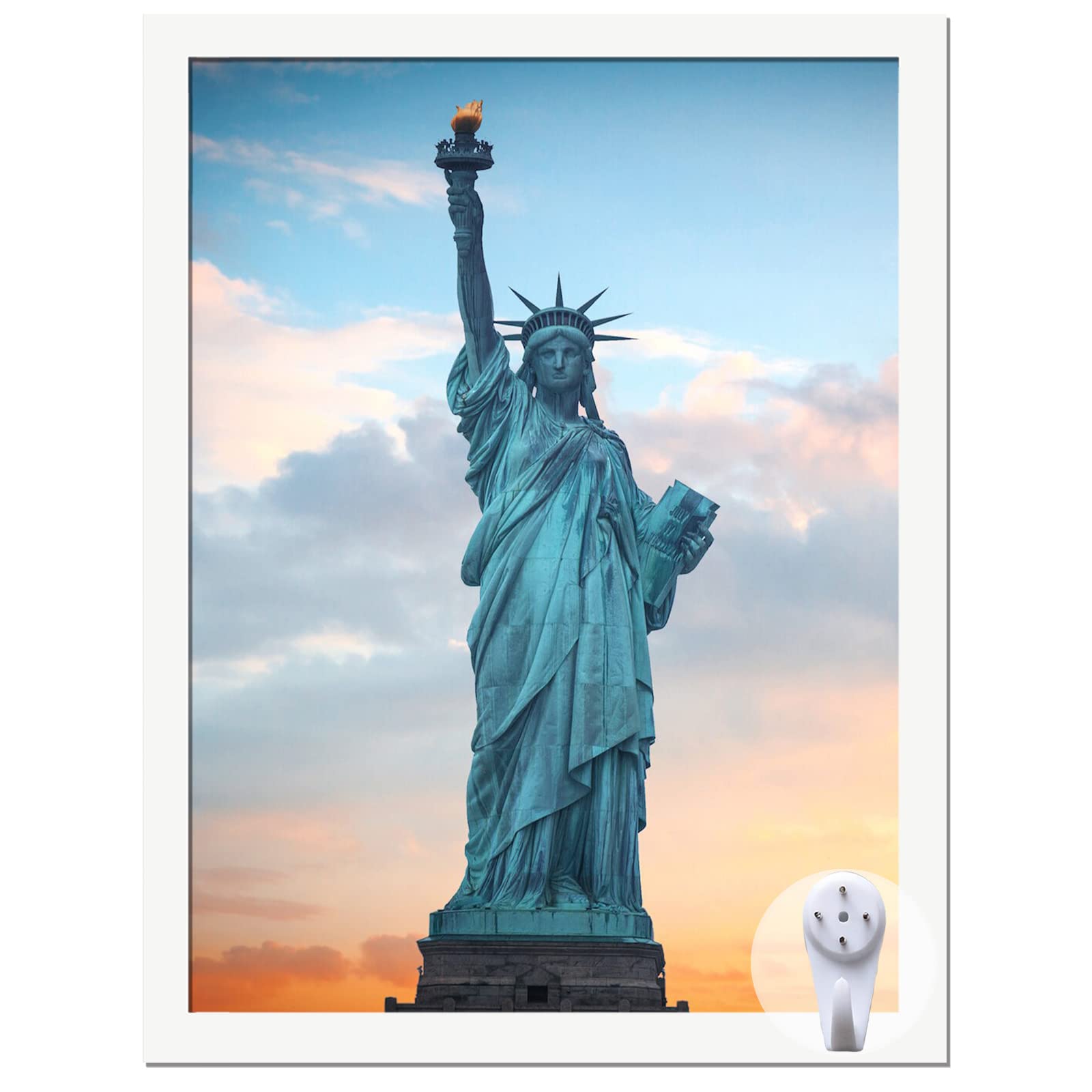 OMAIGAR 9x12 Picture Frame for 9by12 Poster Photo Canvas Certificate White High Transparent Photo Frame Wall Desktop Horizontal 