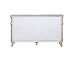 Acme Gorsedd 6-Drawer Wooden Dresser with Marble Top in Golden Ivory