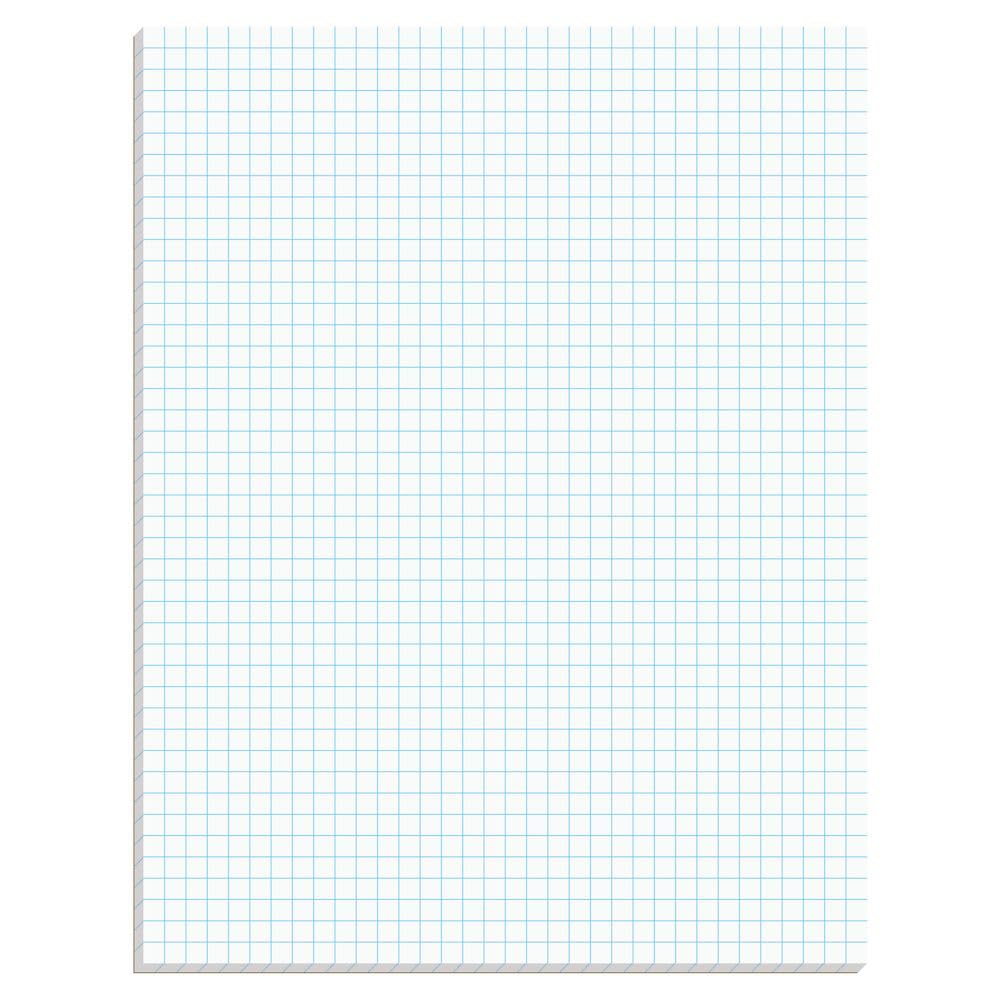 Tops 33041 Quadrille Pads, 4 Squares/Inch, 8 1/2 X 11, White, 50 Sheets