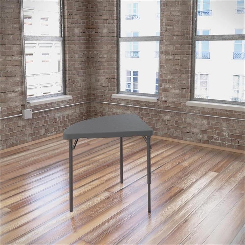 Dorel® - Corner Folding Table - Half Moon Top - 3 Legs - 29.50&quot; Table Top Width x 29.20&quot; Table Top Depth - 29.50&quot; Height