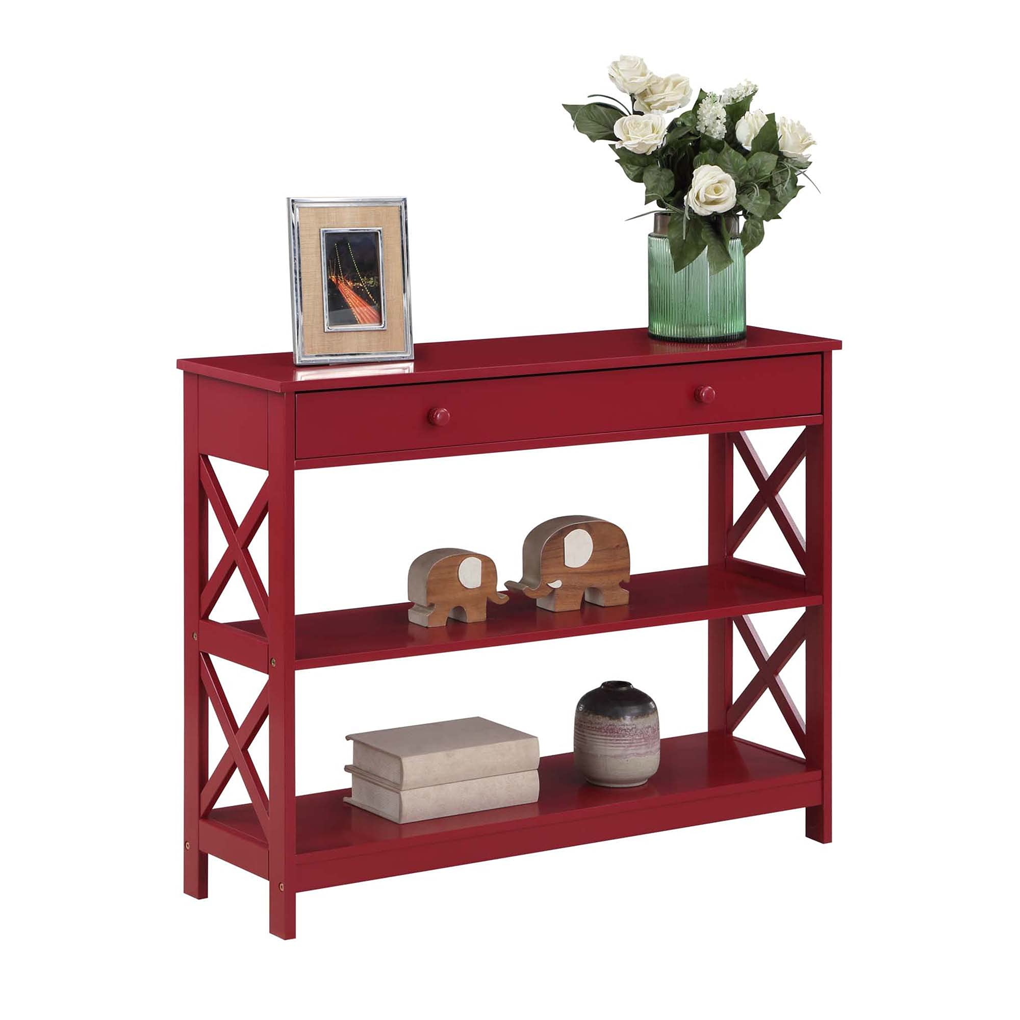 Convenience Concepts Oxford 1 Drawer Console Table with Shelves - Thumbnail 4
