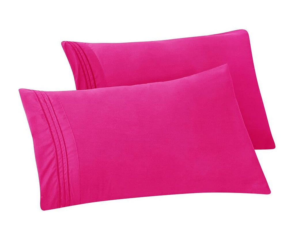 Elegant Comfort Solid Pillowcases 1500 Thread Count Egyptian Quality - Easy Care, Smooth Weave, Wrinkle And Stain Resistant, Easy Slip-On, 2-Piece Set, King Pillowcase, Pink