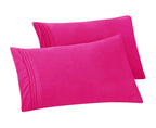 Elegant Comfort Solid Pillowcases 1500 Thread Count Egyptian Quality - Easy Care, Smooth Weave, Wrinkle And Stain Resistant, Easy Slip-On, 2-Piece Set, King Pillowcase, Pink