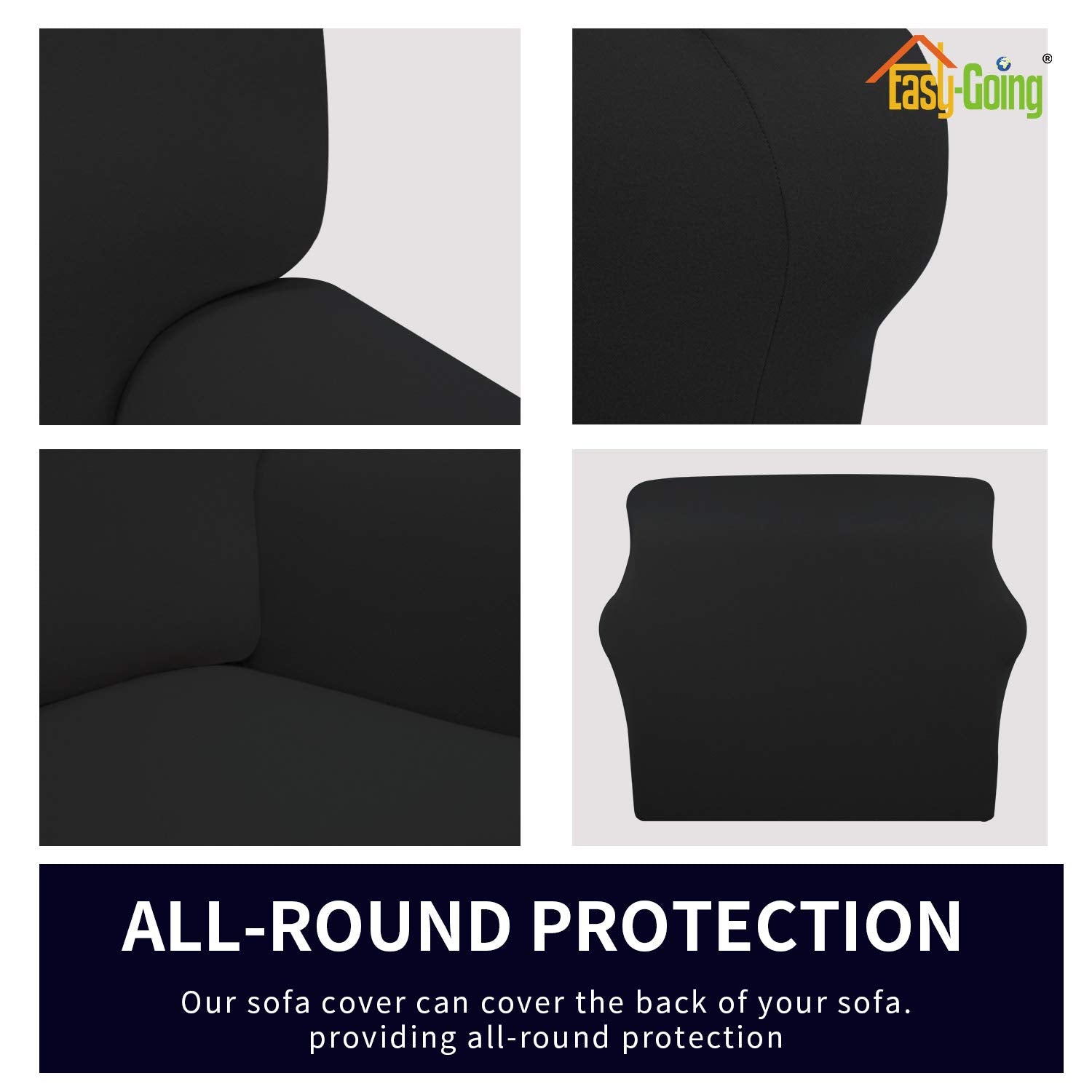 Easy-Going Fleece Stretch Sofa Slipcover Spandex Non-Slip Soft Couch Sofa Cover, Washable Furniture Protector With Anti-Skid Foam And Elastic Bottom For Kids, Pets(Loveseat, Dark Gray)